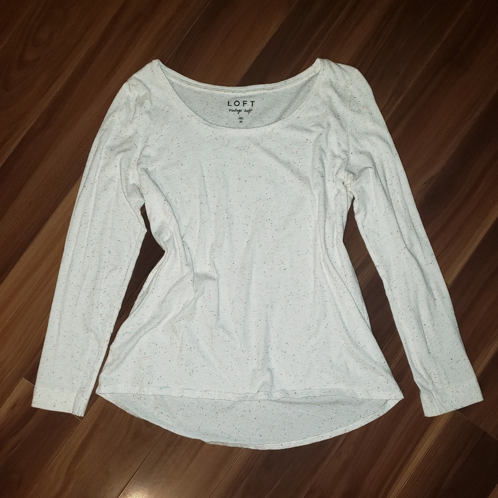 LOFT vintage soft confetti long sleeve top